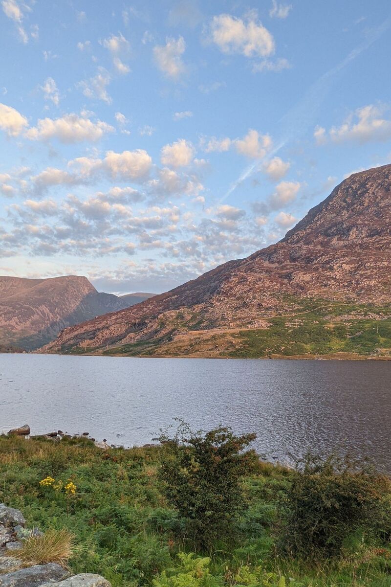 A view over Llyn Ogwen with the mountain Pen yr Ole Wen in the background