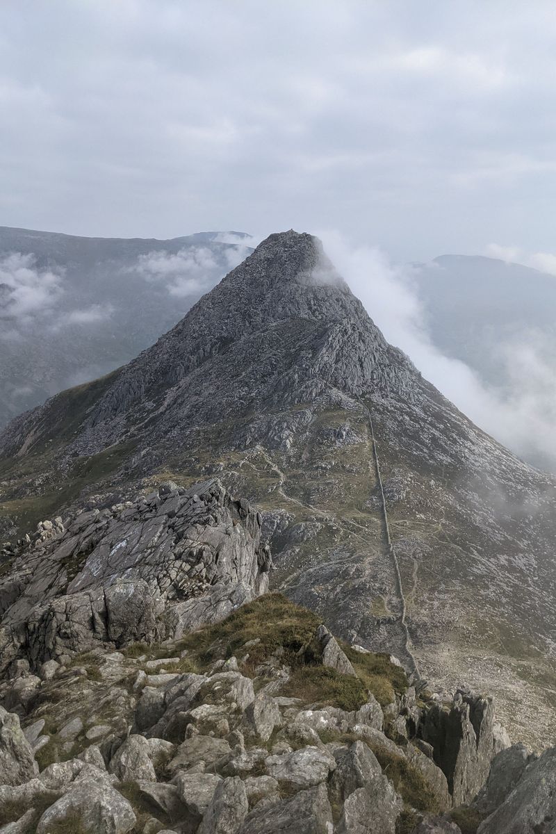 A view of the mountain Tryfan on the way up to Glyder Fach