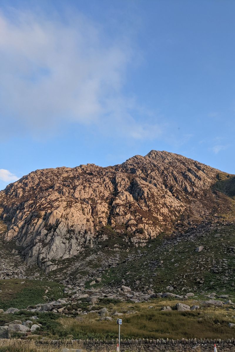 Tryfan lit up in the evening sun