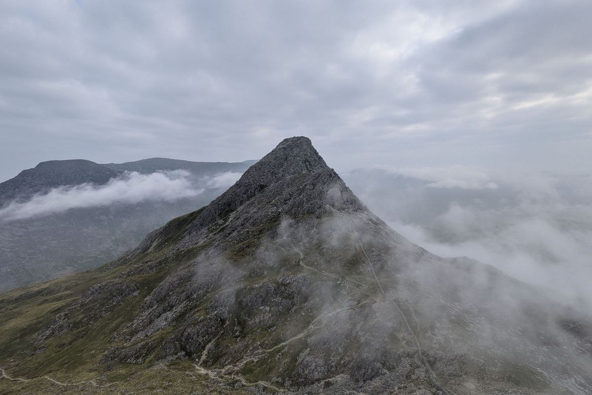 A view of the mountain Tryfan on the way up to Glyder Fach